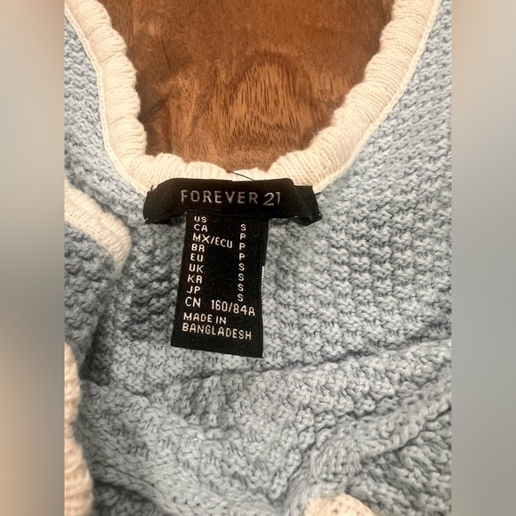 Forever 21 Knitted Tank Top Baby Blue - Picture 3 of 4